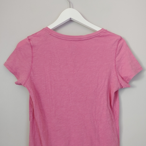 Aerie Graphic Tee V-neck T-Shirt Live Love Size Medium Pink - Picture 9 of 12